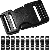 LASIGHT Buckles for 1 inch Wide Webbing Straps: Quick Side Release Buckle 10 set and Tri-Glide Slide 20 pcs Fit 1" Nylon Web Belt, Plastic Snap Fastener Clip Heavy Duty Replacement Dual Adjustable