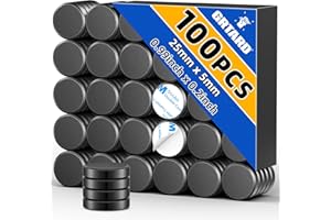 Grtard 100 Pack Small Magnets for Crafts, 25x5 mm Strong Adhesive Magnets with Adhesive Backing, Magnetic Crafts, Small Round Magnet Heavy Duty, Magnet Backs for Refrigerator, Craft Hobbies