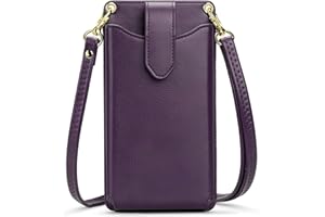 RONSIN Small Crossbody Cell Phone Purse for Women Vegan Leather Crossbody Phone Bag with RFID Card Slots Adjustable Strap