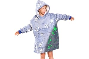 Cloele Wearable Blanket Hoodie Kids Glow in The Dark Blanket - Oversized Hooded Sweatshirt Unicorns Birthday Christmas Gifts