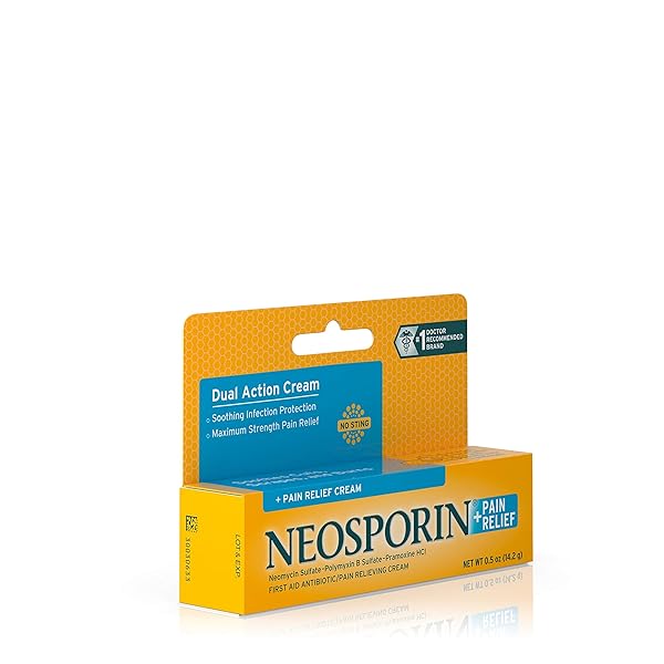 NEOSPORIN + PAIN RELIEF DUAL ACTION CREAM, .5 OZ