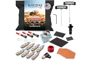 GLUETREAD MORE TREAD MORE TRACTION GlueTread SxS Pro Tire Repair Kit Ultimate Off-Road Tire Repair Kit Includes Sidewall Repair Patches, Colby Emergency Valve, Emergency Tire Plug Kit with 12 Plugs, T Handles and 8 CO2 Cartridges
