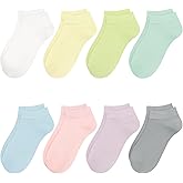 SIPCOLOR Ankle Socks for Women Thin Bamboo Viscose Breathable Low Cut Soft Casual Ladies Sock 4/8 Pairs