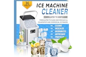 WONSHINE Ice Machine Cleaner Tablets Descaler 36 Pack, Countertop Ice Maker Cleaner Tablets, Nickel Safe, Effective Remove Hard Water & Mineral Buildup for Countertop, Nugget Ice Makers,Crystal Clear Ice
