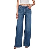 Flvsun Women's Wide Leg High Waisted Jeans Stretchy Denim Pants Loose Fit Baggy Straight Leg for 2026 Trendy Outfits