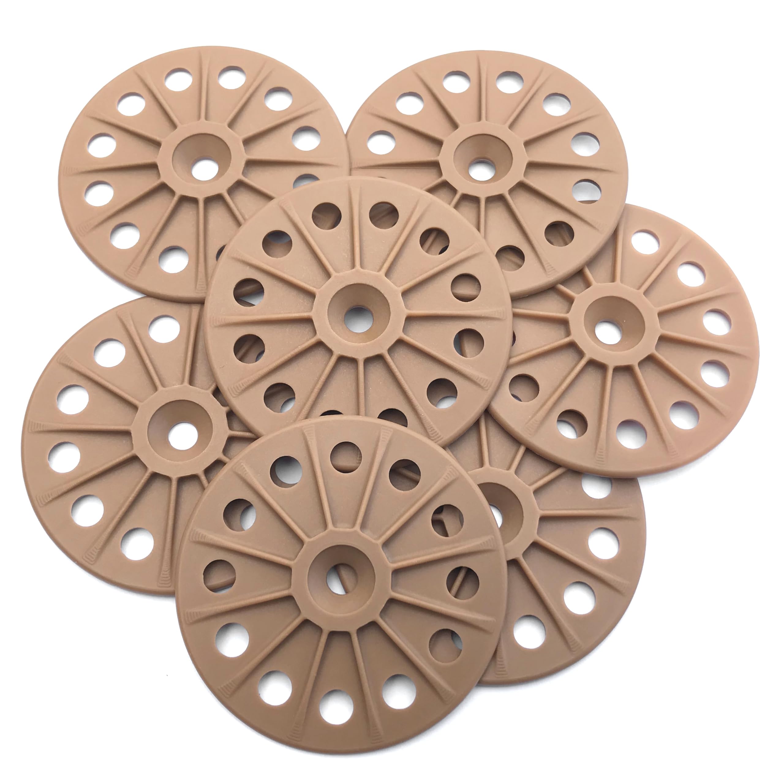 Hawkeng 60mm Reinforced 30% Glass Fibre Washers for Fixing Rigid Insulation Boards, Brown - 300PCS