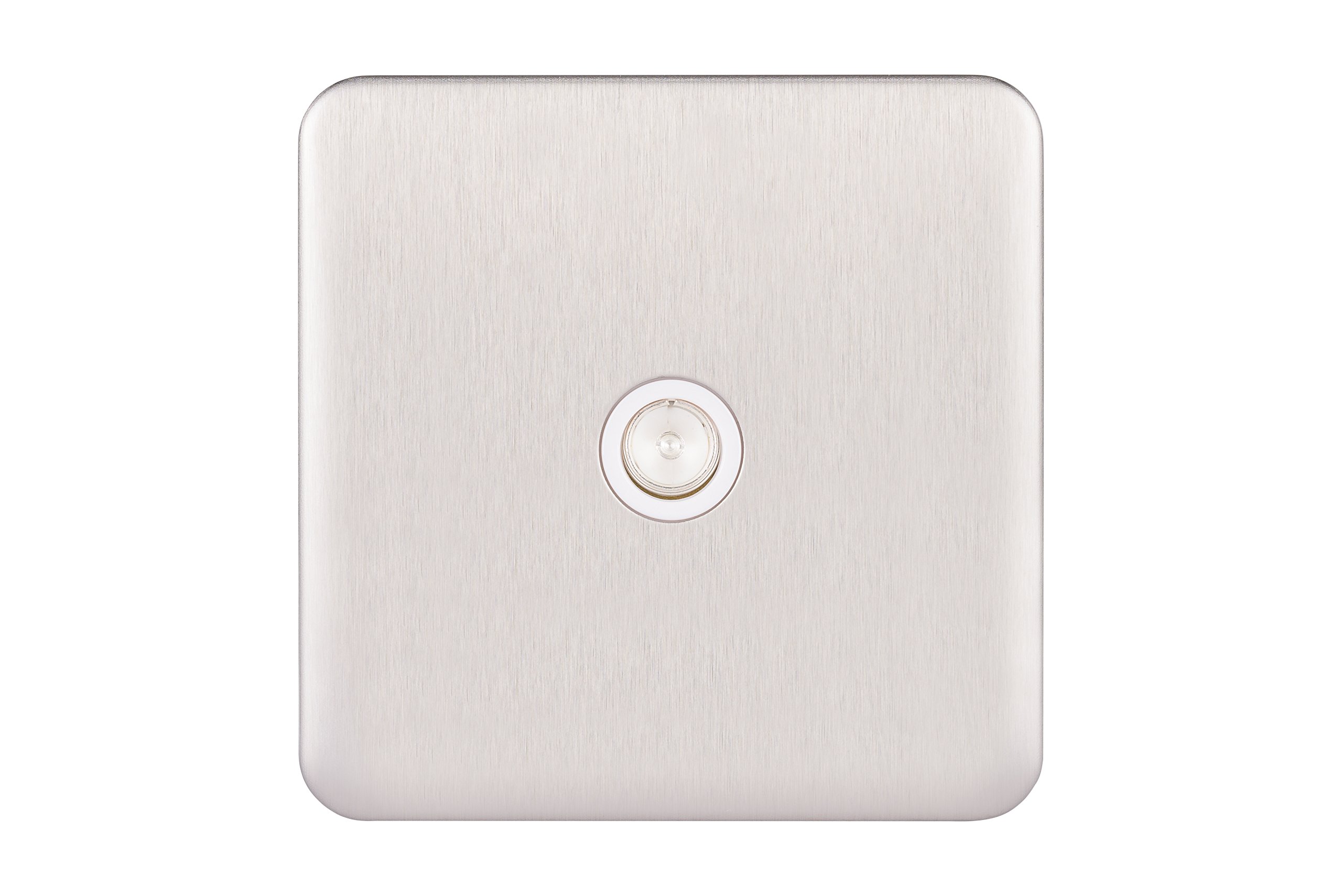 Schneider Electric Lisse Screwless Deco - Single TV Aerial Socket, 240V GGBL7010WSS, Stainless Steel with White Insert