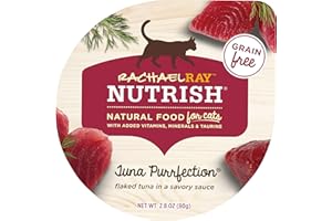 Rachael Ray Nutrish Natural Wet Cat Food with Added Vitamins, Minerals & Taurine, Tuna Purrfection Recipe, 2.8 Ounce Cup (Pack of 12), Grain Free