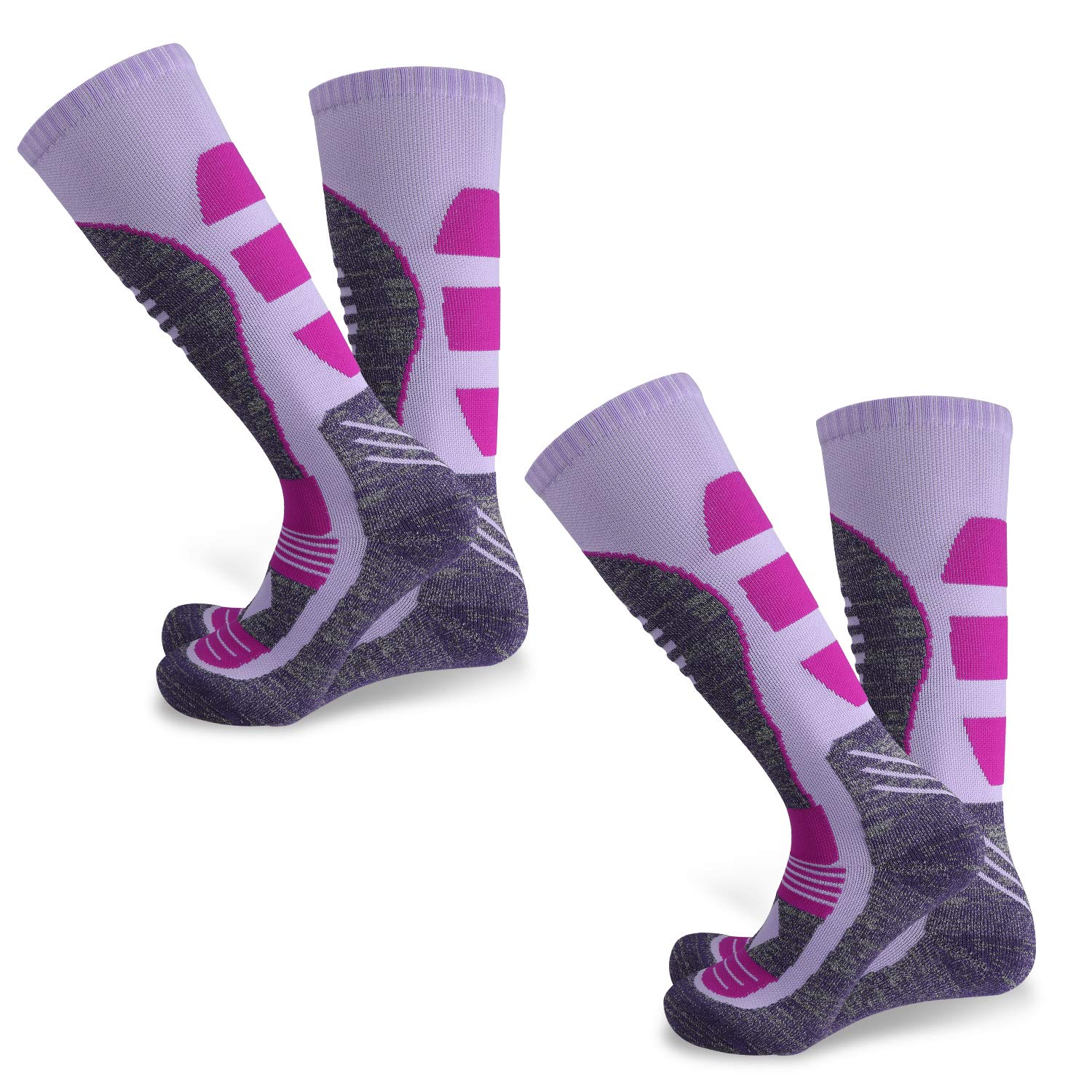 Zacro 2 Pair Ski Socks for Women Thicken and Lengthen Outdoor Skiing