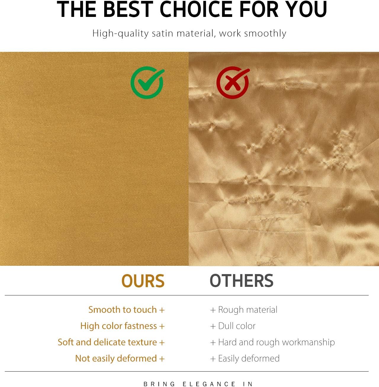 Syntus Satin Table Runner, 10 Pack 12 x 108 inch Bright Silk and Smooth Fabric for Wedding, Birthday Parties, Banquet Decoration, Thanksgiving & Christmas, Golden: Home & Kitchen