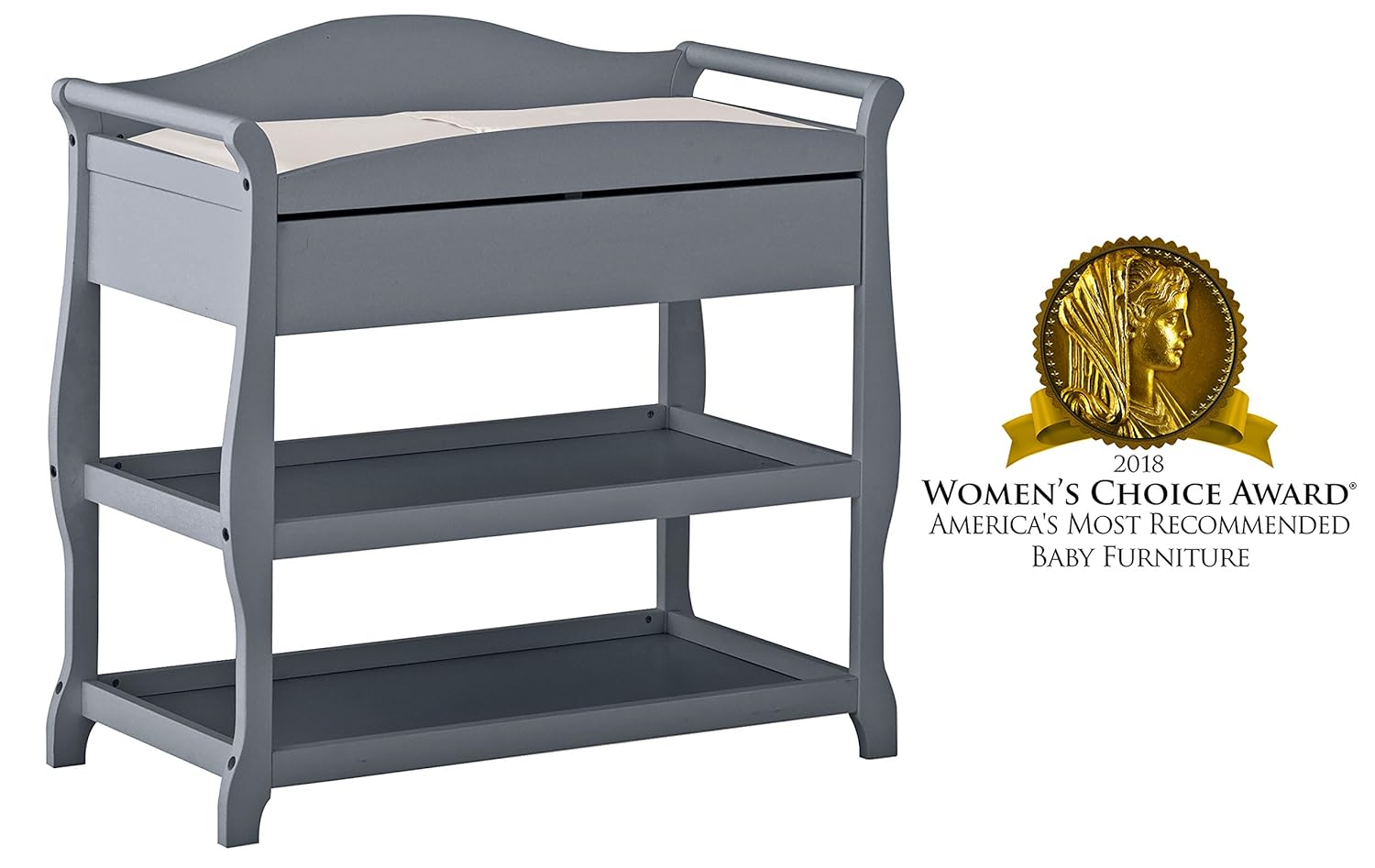 sleigh change table with drawers