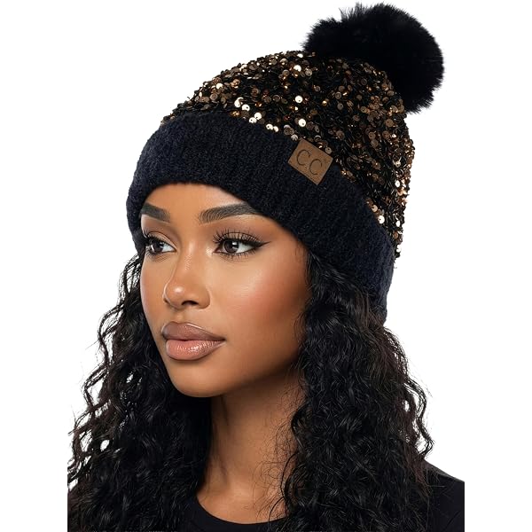 Funky Junque Chenille Beanie Hat for Women Pom Pom Confetti  display picture 2