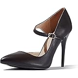 DailyShoes Women's Classic D'Orsay Slip On Strap Stiletto Pointed Toe Paris-03 High Heel Dress Pump Shoes