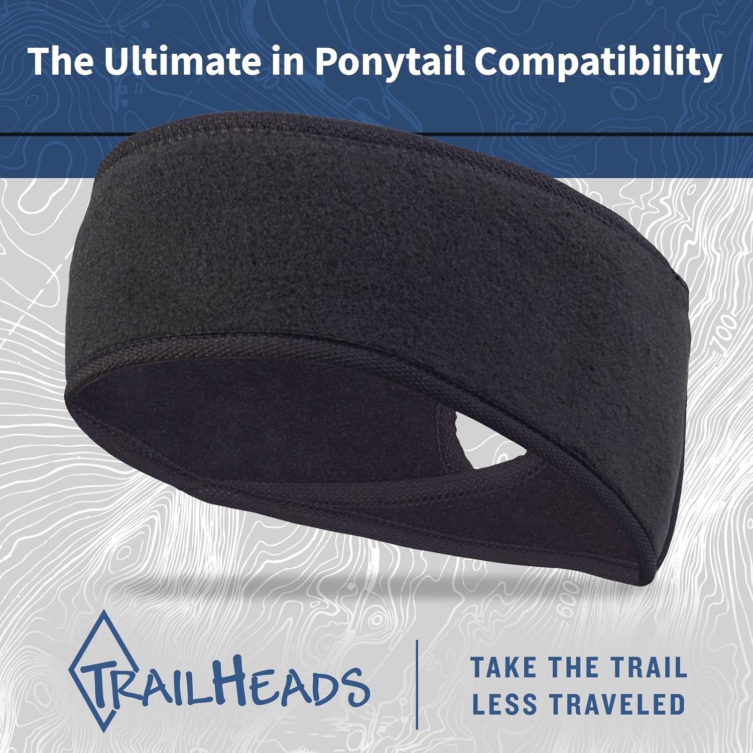 TrailHeads Women’s Ponytail Headband – Black/Black: Sports & Outdoors