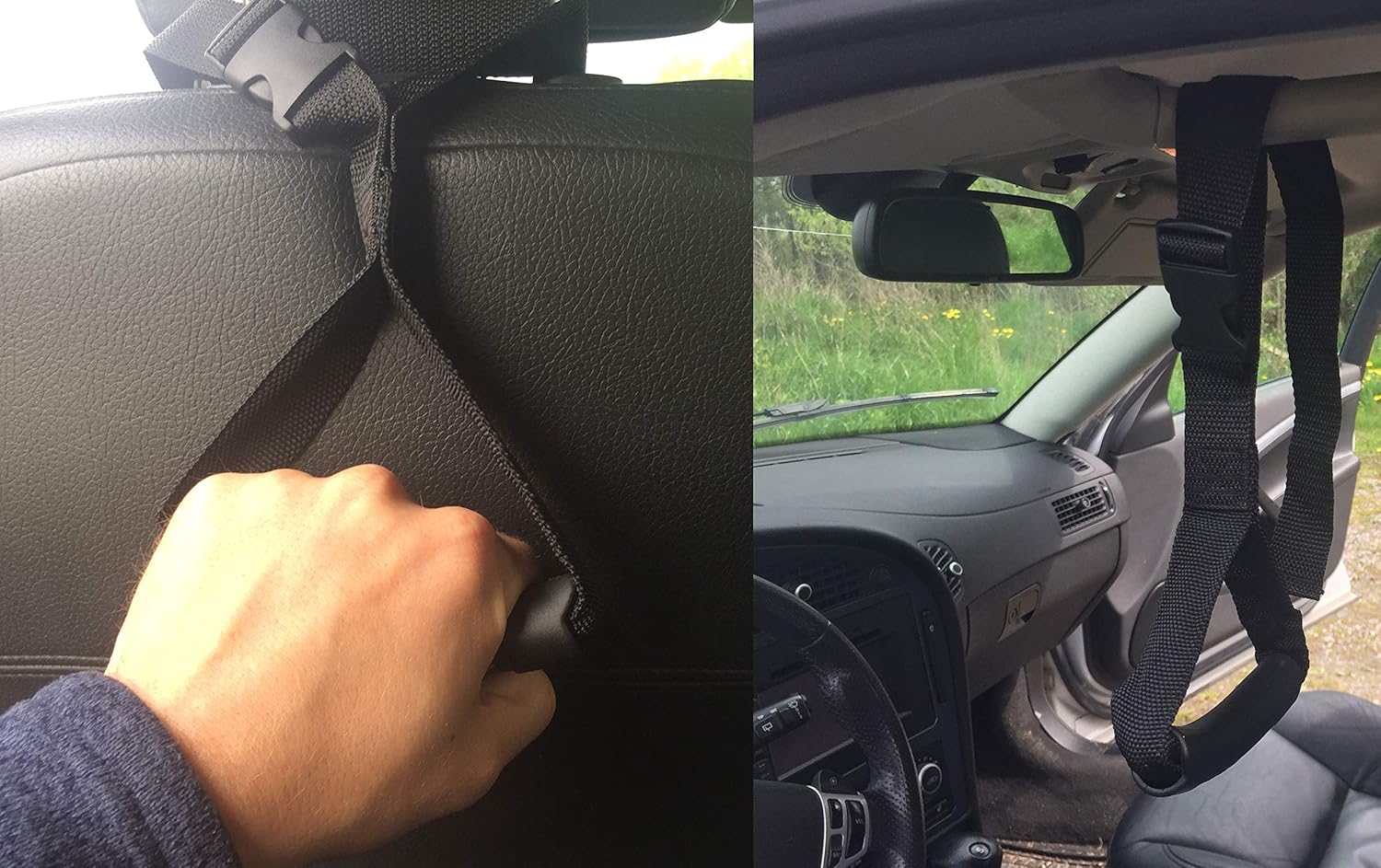 Car Handle with Car Assist Door Handle Grip Strap, Glass Breaker and Belt Cutter- for Elderly and Disabled: Health & Personal Care