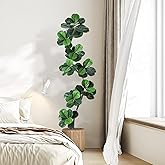 GarveeHome Fiddle Leaf Fig Artificial Tree with White Planter,7 ft Faux Plants Indoor with Moss, Fake Rubber Tall Fake Floor Plant in Pot - Artificial Trees for Home Office Living Room Decor