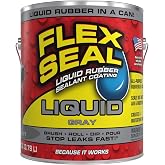 Flex Seal Liquid, Rubber Coating Sealant, Waterproof, Flexible, Breathable, and UV Resistant, Roof Repair, Basements, RV, Campers, Trailers, Marine, EPDM, Masonry, Gray, 1 Gallon