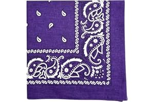 MDSTYLE 100% Cotton Bandana for Men & Women 22" x 22" Paisley Pattern Handkerchief Headband