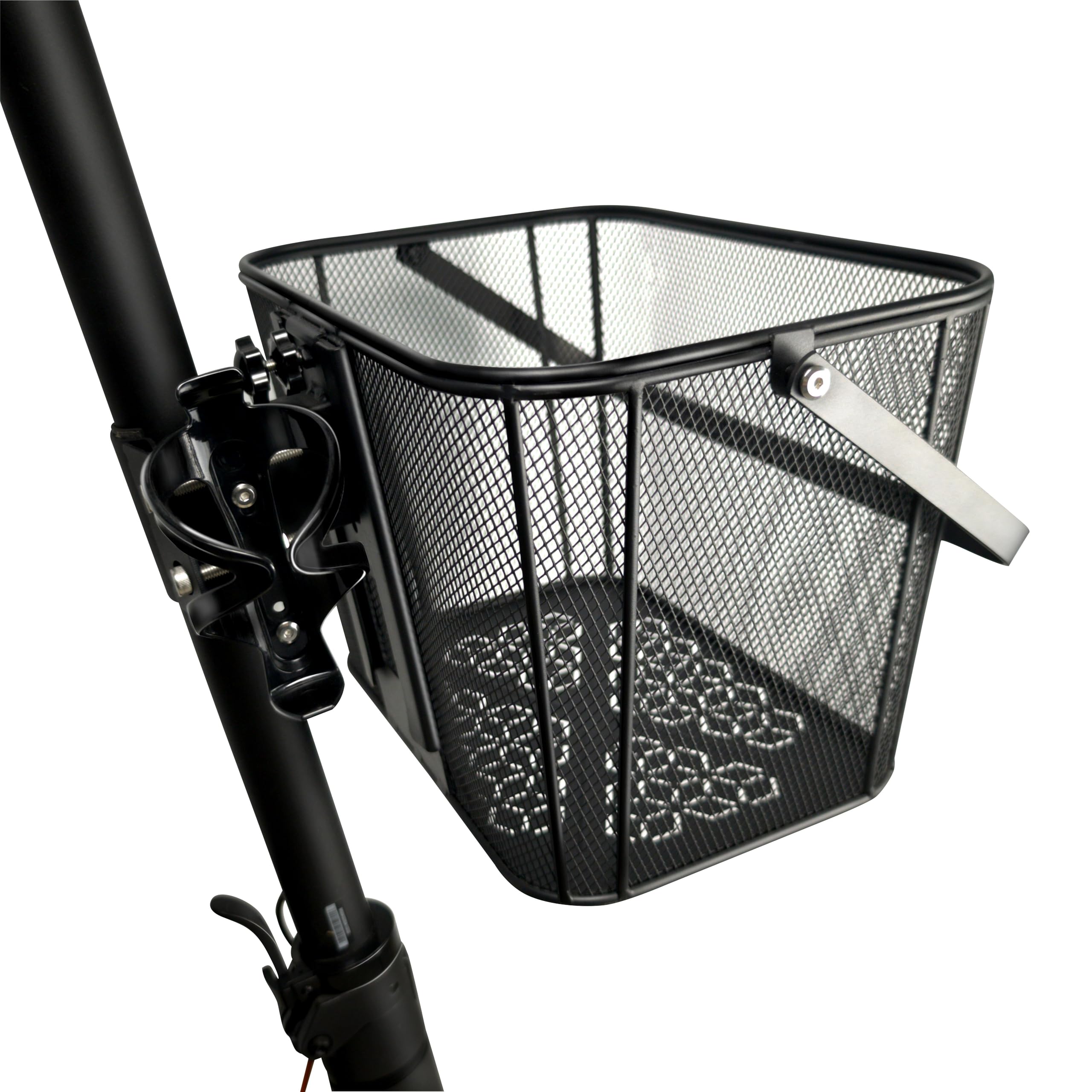Photo 1 of iblkeoTo Scooter Basket Extra Large 130lb Loading Capacity Removable Front basket for Man Adult with Water Holder Heavy Duty Quick Release Iron Mesh Basket with Handle Easy Assembly & Portable