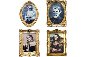 ECGER Halloween Decorations Indoor Scary 3D Changing Face Pictures, Moving Portrait Frame Decor, for Horror Party Ghost Castl