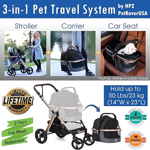 travel system with rubber wheels