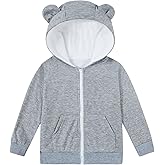 Vieille Baby Toddler Fleece Hooded Jacket Boys Girls Cute Bear Ear Zip Up Outerwear 1-5 Years
