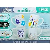 Tulip Painted by Me Ceramic Painting Kit, 4 Mugs | Ceramic Mug, Paints And Brushes Included, DIY Craft Kit, Customize With Your Own Designs, Creative Gift Idea