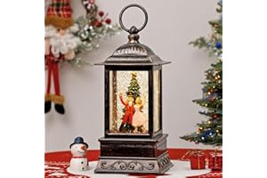 Christmas Snow Globe Nutcracker Lantern, Glitter Lighted Decorations for Home with Music, Light Up Snowglobe Christmas Décor