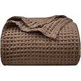 PHF Ultra Soft Waffle Weave Blanket King Size（104"x 90"）- Washed Lightweight Breathable Cozy Woven Blanket for Bed - Aesthetic Decor for Couch Bedding Sofa Home Car - Chocolate