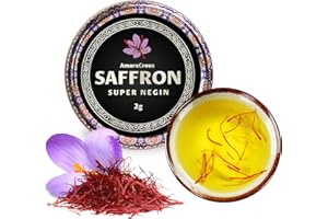 AmaraCrous Premium Saffron Threads – Super Negin Grade, 2g – 100% Pure & Natural, Hand-Harvested, Persian Saffron for Cooking, Tea, Paella, Rice, Desserts – Rich Aroma & Color – Gourmet Spice