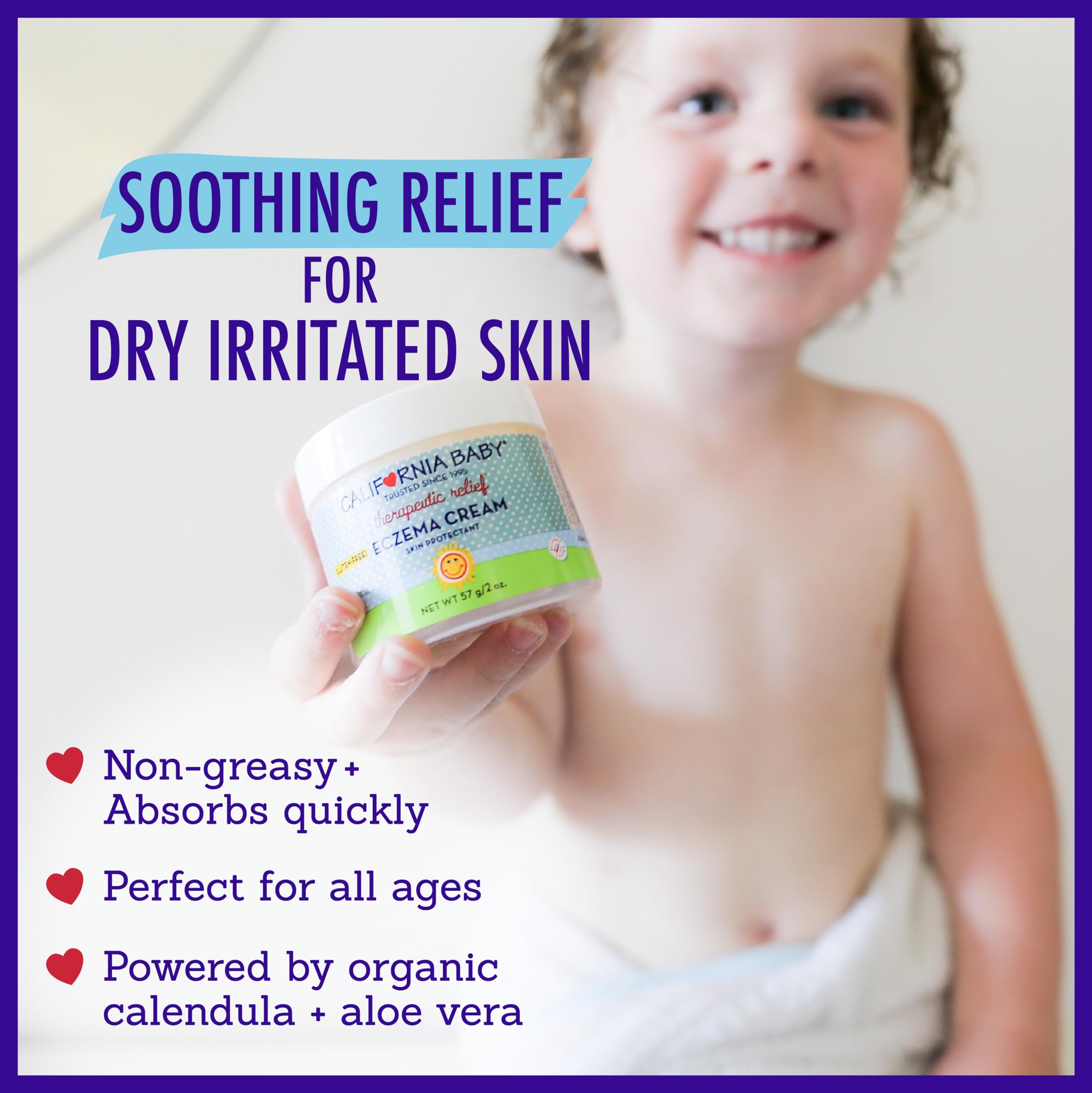 California Baby Eczema Cream | Steroid-Free Eczema Treatment | Colloidal Oatmeal + Aloe Vera | Soothing Eczema Lotion For Kids + Adults | 57 g / 2 oz.