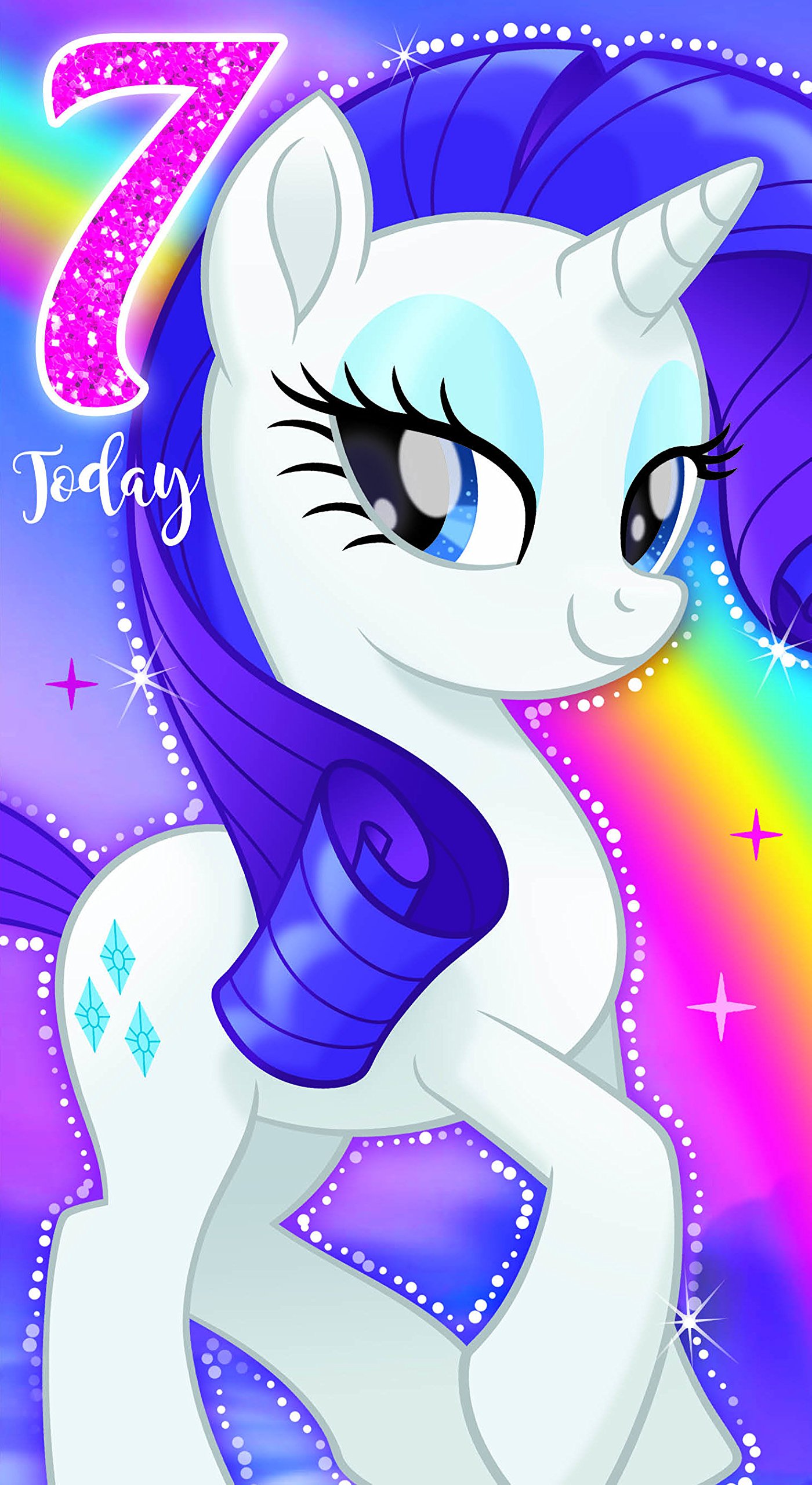 My Little Pony MP036 Movie Age 7 Birthday Card Multi Colour