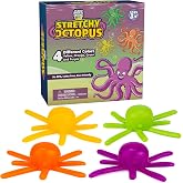 PICK A TOY Sticky Wall Crawling Toys, Washable &amp; Reusable, 4 Pack Octopus | Kids Age 4-8 and 8-12, Washable and Reusable Sticky Climbers, Soft and Flexible Squishy Walkers, Party Favors