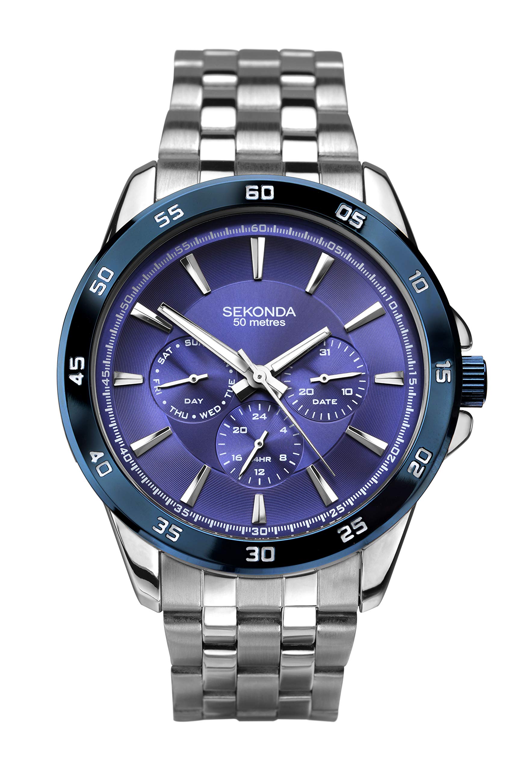 Sekonda Watches Mens Quartz Watch, Multi dial Display and Stainless Steel Strap 1391E.27