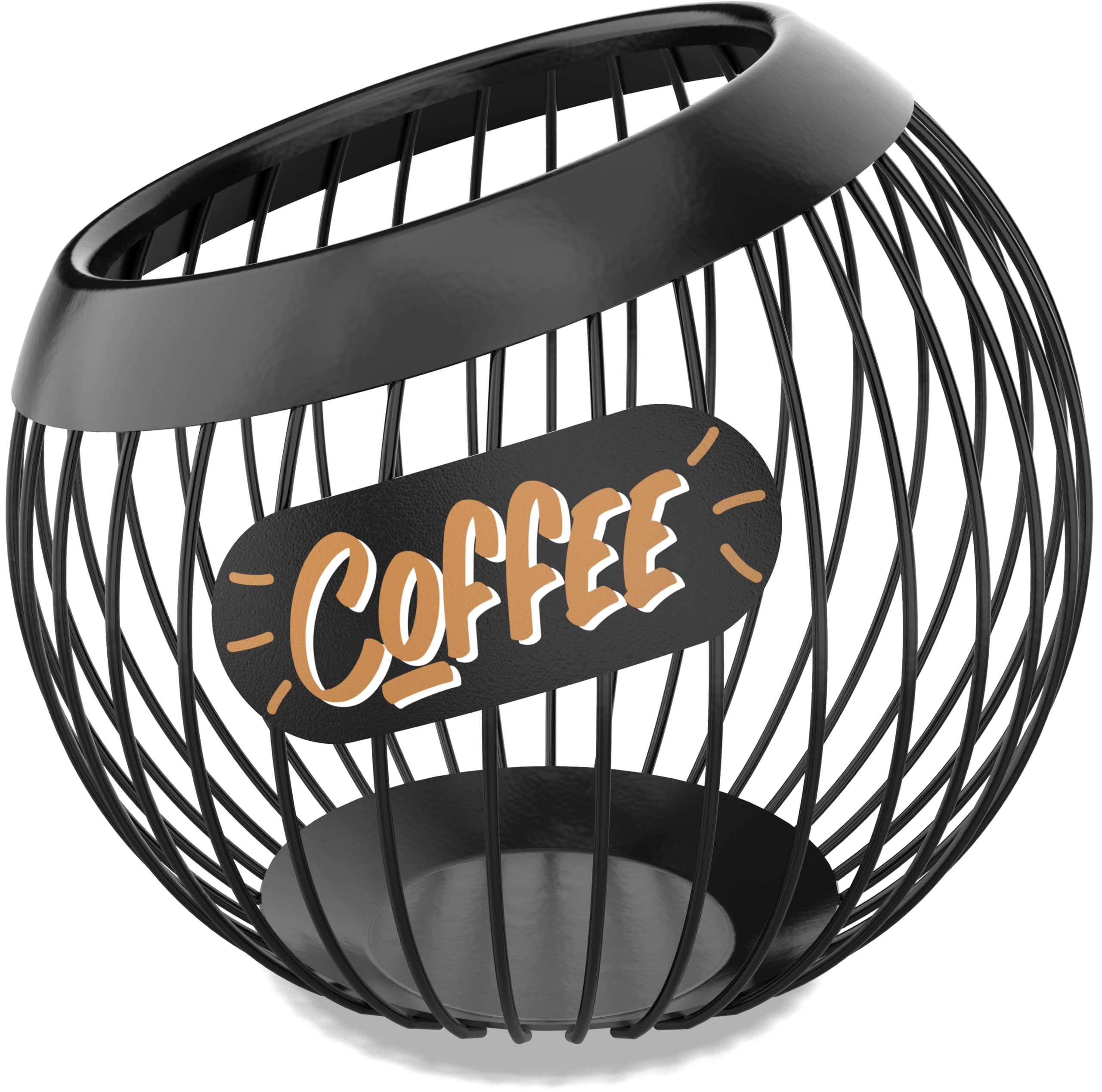 KUSOVILI Coffee Pod Basket, Large Capacity Organiser, Metal, Black