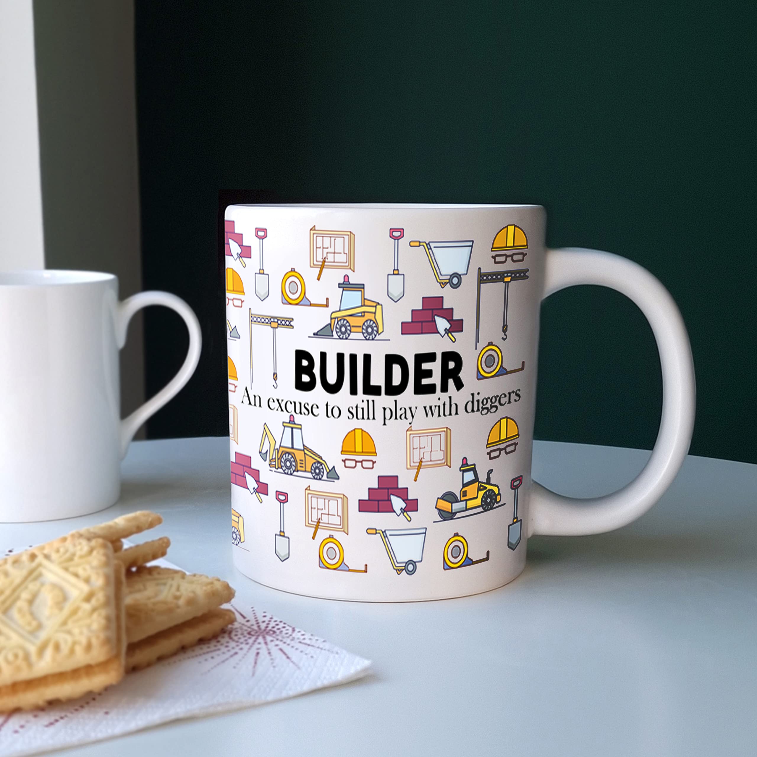 Purely Home Extra Large Big Builder Mug Fun Trades Gift - Jumbo White Coffee/Tea Present