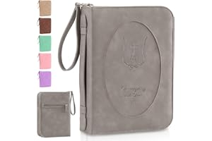 ADDFIT HOUSE Leather Bible Case - Sturdy Bible Cover Case for Men m/Durable Handle, Womens Bible Case for Study Bibles, Leather Bible Covers for Women, Bible Bag for Bible Carrying Case, Bible Accessories