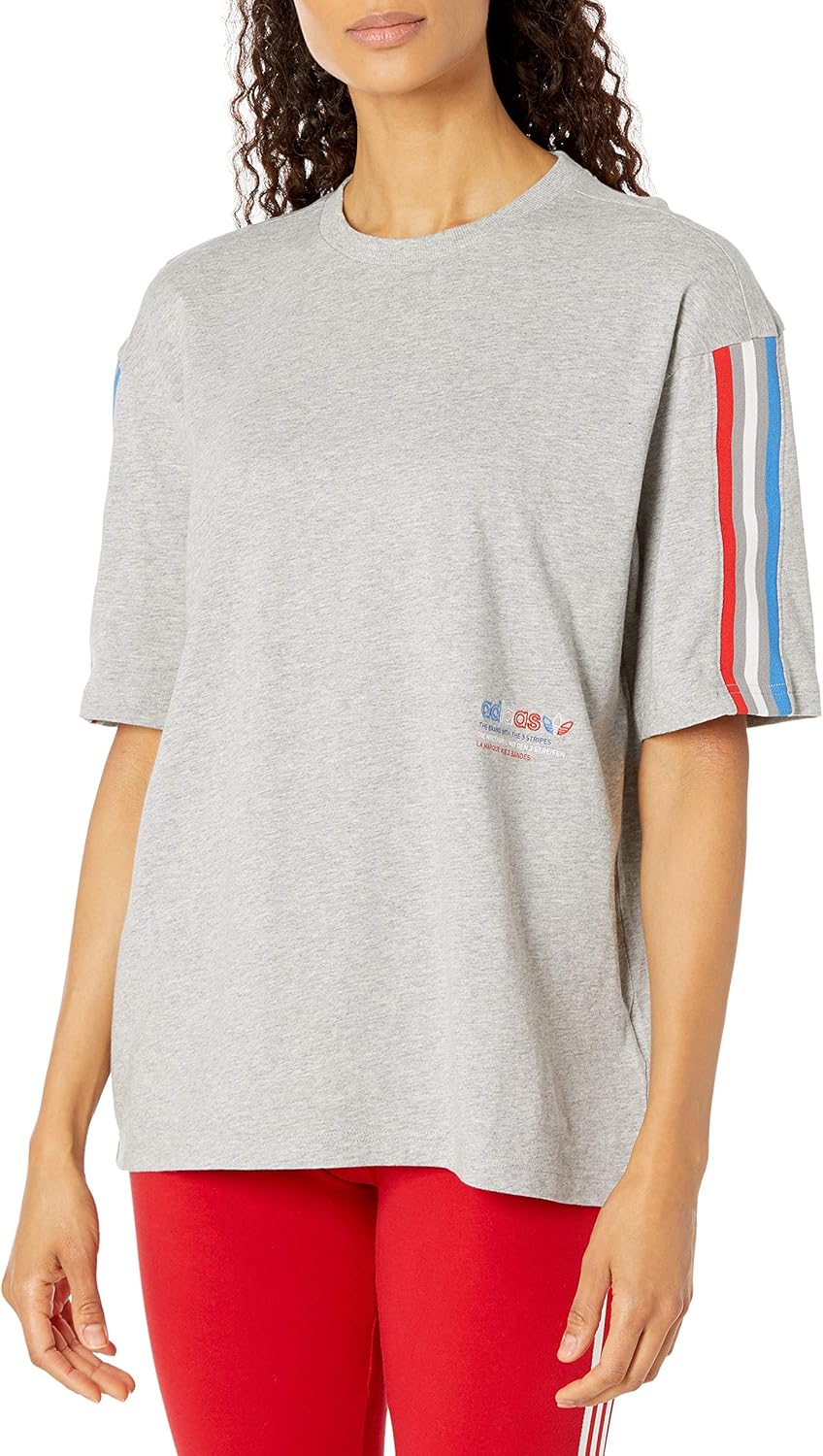 Women T-Shirt adidas Originals Oversized Tee blue / turquoise (H37796) â Queens ð