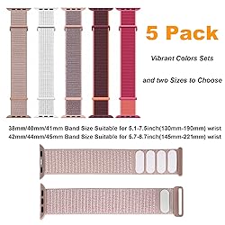5 Pack Sport Loop Bands Compatible with Apple Watch