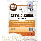 Cetyl Alcohol NF Grade (1 lbs / 16 oz) 100% Pure Extracted from Coconut &amp; Palm Oils. Premium Granules Cetyl Alcohol for Lotion Making, Creams, Scrubs, Shampoos, Conditioners, Moisturizers | 1 Pound