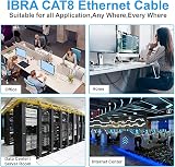 IBRA Cat8 Ethernet Cable 40Gbps 2000MHz SSTP Flat White RJ45 Network LAN 7M view 6