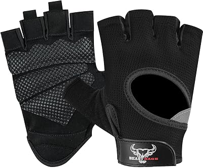 BEAST RAGE Weight Lifting Gloves Men Women Breathable Non-Slip Silicon Padded