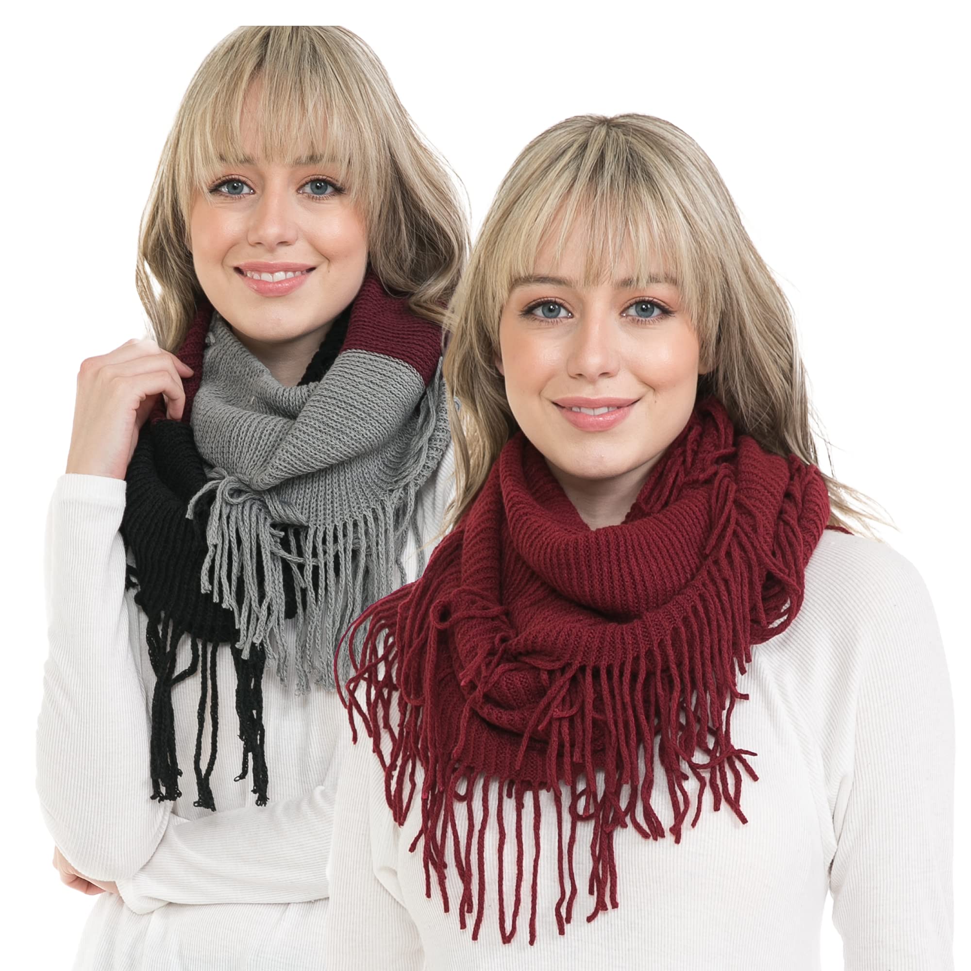 Warm Knit Circle Loop Scarf Women 