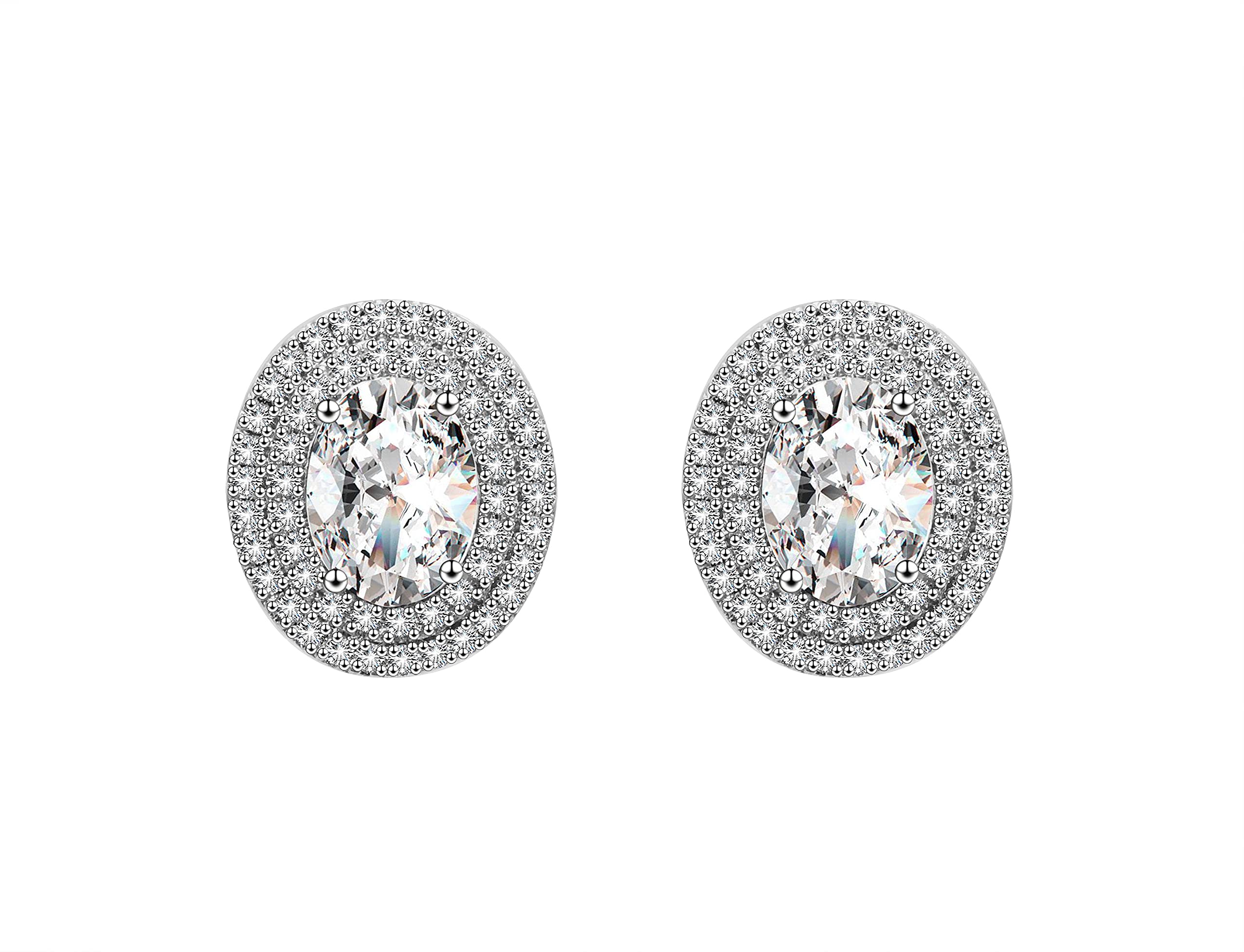 KristLand 925 Sterling Silver Earrings with Zirconia Olive Branch Stud Earrings Every Day Jewelry for Women Girls