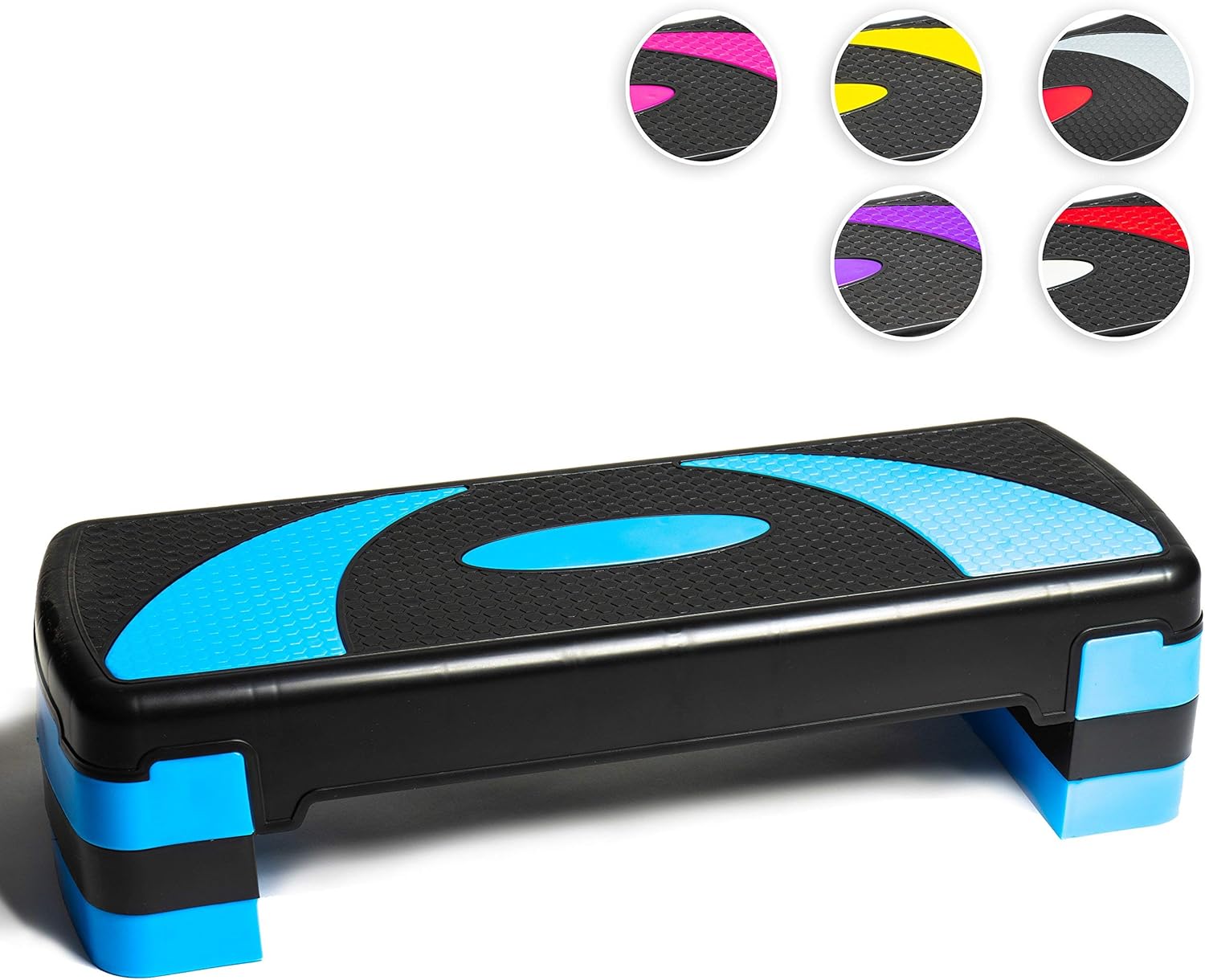 Adjustable Aerobic Stepper 78cm, 3 Levels (10/15/20cm 4''/6''/8