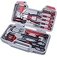 CARTMAN 39piece Tool Set General Household Kit with Plastic Toolbox Storage Case Cutting Plier Red