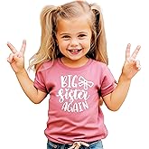 Olive Loves Apple Big Sister Again Bow Sibling Reveal Birth Announcement Shirts for Girls