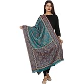 SWI WITH LABEL Women's Woven Wool Stole, Turquoise, Free Size