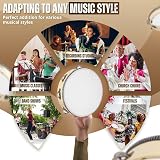 Flexzion Wood Handheld Tambourine 6-Inch Double Row 8-Pair Jingles view 8