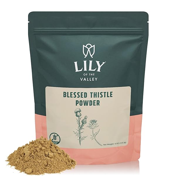 LILY OF THE VALLEY BLESSED THISTLE EXTRACT POWDER – IDEAL FOR SMOOTHIES & JUICES – MILK THISTLE TEA – RICH IN SILYMARIN AND ANTIOXIDANTS – VEGAN & GLUTEN-FREE – PACKED IN RESEALABLE POUCH (16OZ, 453G)